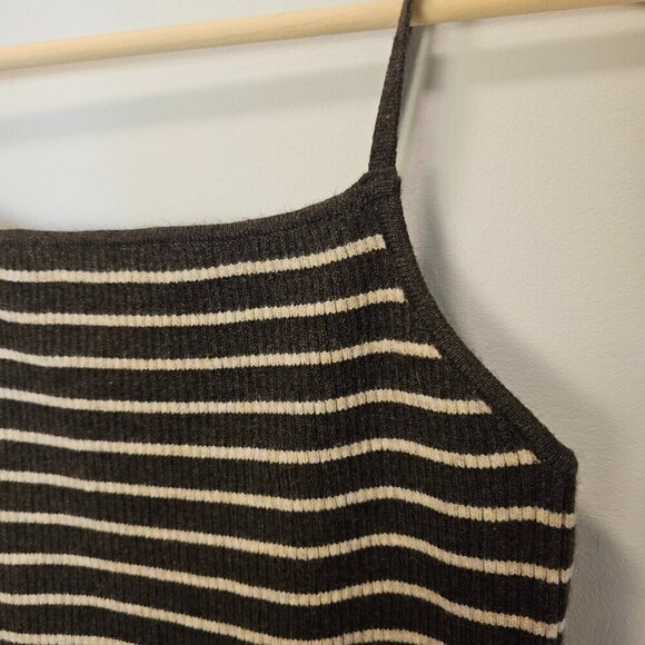 TE‎ There-Elsewhere Brown Striped Spaghetti Knit Cami Wool Blend Tank Size M/L - Picture 5 of 13
